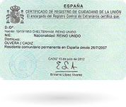 Свидетельство о гражданстве Испании 