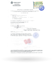 Certificate of acquisition of Italian citizenship